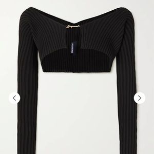 Jacquemus - Pralù embellished cropped ribbed-knit cardigan